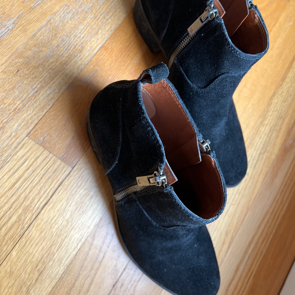 LUCKY BRAND LK Benniee Storm Suede Leather Ankle BOOTIES - Picture 3 of 6